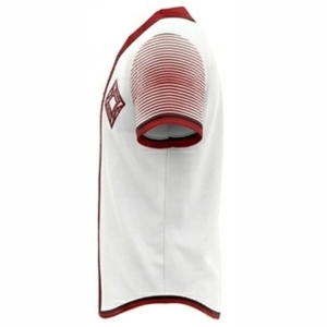 Maillot de baseball unisexe blanc et rouge sublimé 100 % polyester à manches courtes, maille respirante, séchage rapide, col de baseball, personnalisable pour le sport - Product Image 4