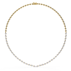 สร้อยคอเพชรทรงมาร์คีส์เพาะเลี้ยงคุณภาพพรีเมียม ทอง 14K/18K สไตล์ชาติพันธุ์ เหมาะสำหรับวันครบรอบพิเศษ - Product Image 1