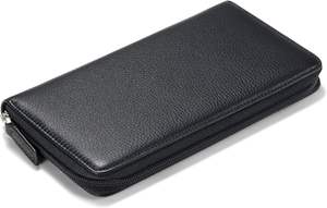 Funda de cuero PU con cremallera para chequera y Tarjetero con ventana de identificación - Product Image 3