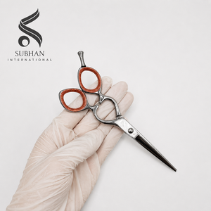Ciseaux de barbier en acier inoxydable, ciseaux professionnels manuels pour barbier, manche rouge, ciseaux de coupe de cheveux pour logo personnalisé - Product Image 6