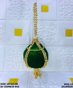 Bolso de Mano Craftstages Hecho a Mano con Diseño de Corazón Metálico y Perlas, Forro de Satén, Cierre de Solapa, Multifuncional, Capacidad de 1-1.9L, para Bodas - Product Image 2