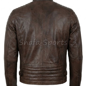 New Fashion Genuine <b>Sheepskin</b> Leather <b>Jacket</b> Men and Winter Outdoor Overcoat with Canvas Biker Style <b>Jackets</b> - Product Image 4