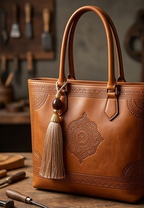 Traditional Wooden Decorative Box With <b>Tassel</b> <b>Key</b> And Carved Design <b>For</b> Indoor Home Decor - Product Image 2