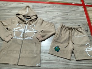 Custom Men's <b>3</b>-<b>Piece</b> Streetwear <b>Set</b> Oversized Hoodie T-Shirt and Shorts Tracksuit Wholesale Fitness Casual <b>Lounge</b> Wear - Product Image 2