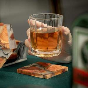 vCreative Wooden Coffee <b>Coaster</b> Resin Insulation Simple Cup Holder Kitchen <b>Drink</b> Ware <b>Coaster</b> Square Tea Cup Mat for Gift - Product Image 2