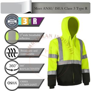 Veste de sécurité réfléchissante imperméable pour hommes, gilet de sécurité haute visibilité classe 2, vestes en polyester pour hommes - Product Image 5