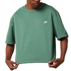 Camisetas de Algodón French Terry Extra Grandes para Hombre, Venta al Por Mayor, Impresión Gráfica Personalizada, Bordado 3D, Cuello Redondo, Proveedor de Ropa Urbana - Product Image 3