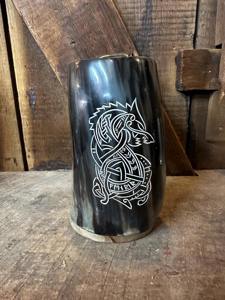 Chope en corne viking artisanale pour hydromel, bière et ale, chope en corne traditionnelle pour festivals médiévaux et bar à domicile - Product Image 2