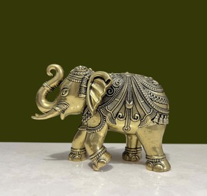 Handcrafted Brass Lakshmi Ganesh Statue Set Hindu God Idol Religious Home Decor - Product Image 2