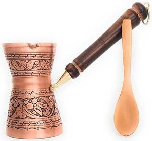 Cafetera Turca de Alta Calidad, Apta para Alimentos, con Grabado y Acabado Pulido, para Beber Café, Tetera Turca Vintage, Utensilios de Cocina - Product Image 2