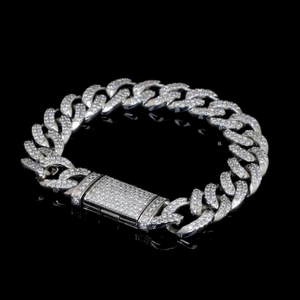 Pulsera Cubana de Diamantes Cultivados en Laboratorio para Hombre, 6.53 Quilates, Oro Blanco de 14K, Color E, HPHT VVS1 VVS2, Certificado IGI, Regalo de Lujo para Hombre, Joyería - Product Image 5