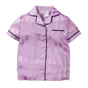Conjunto de Pijama para Niñas Jnr, Color Lila con Rayas, Satén, Spandex/Poliéster, Marca Personalizada ODM/OEM, Elegante, Suave, Sedoso y Ligero - Product Image 5