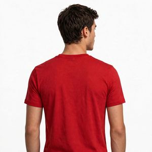 NEXTEX เสื้อยืดวิ่งมัสแตงฮอร์สสำหรับทุกเพศสีแดงผ้าฝ้ายเนื้อนุ่มคอกลมเสื้อยืดลำลอง - Product Image 3