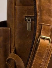 Sac à dos multifonctionnel antivol en cuir véritable ZOLO LEATHERS, design durable, couleur marron, sac de voyage pour homme, pour l'extérieur - Product Image 3
