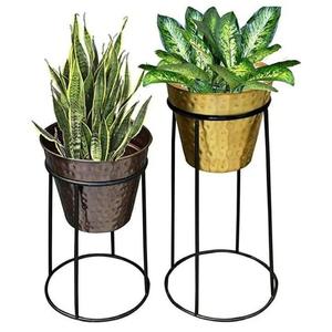 Macetas de Metal, Soporte para Macetas de Hierro, Recubrimiento Blanco, Macetas de Metal Hechas a Mano con Soporte, Decoración para Interiores del Hogar - Product Image 6
