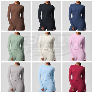 Ensemble 2 pièces pour femmes, course à pied en plein air, fitness, yoga, pantalon sans manches, haut à taille haute élastique, respirant, spandex/polyester, grande taille - Product Image 2