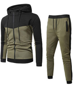 Conjunto deportivo de invierno para hombre, estilo moderno, holgado, cálido, con sudadera con capucha y cremallera, pantalones jogger, para gimnasio y deportes. - Product Image 5
