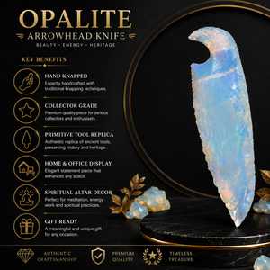 Couteau en opale artisanal en forme de pointe de flèche, cristal d'agate poli, objet de collection pour la décoration intérieure et le Feng Shui - Product Image 6