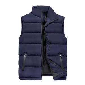 Gilet d'hiver personnalisé avec logo, nouvelle mode, pour hommes, col montant, chaud, matelassé, sans manches, pour l'extérieur - Product Image 3