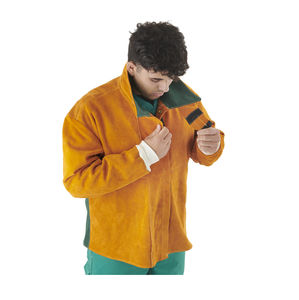 Chaqueta de Soldadura de Cuero, Chaqueta de Soldadura de Piel de Vaca, Chaquetas de Seguridad de Trabajo de Cuero Resistentes y de Alta Resistencia para Hombres y Mujeres - Product Image 2