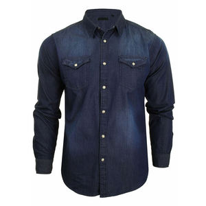 Chemise en jean oversize pour homme avec poche poitrine, 100 % coton, infroissable, séchage rapide, respirante, style décontracté streetwear, boutonnée, haute qualité - Product Image 2