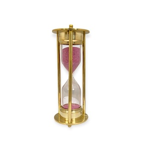 Sablier en laiton avec boussole, minuterie décorative de 2 minutes de style nautique et outil de direction pour la maison, le bureau et les cadeaux - Product Image 3