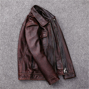 Women's Genuine Leather Moto <b>Jacket</b> Spread Collar Full Sleeve Zipper Closure Autumn Solid Color <b>Biker</b> <b>Jacket</b> - Product Image 4