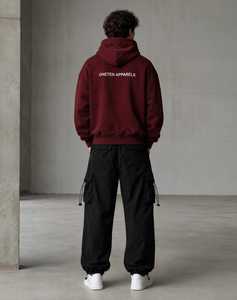 ONETEN APPARELS Sudadera con Capucha Extra Grande para Hombre, Tejido de Algodón, Felpa Francesa, Antiencogimiento, Color Borgoña - Product Image 2