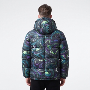 Wholesale Men's Sublimated Winter Jacket <b>Padded</b> Puffer Coat Quilted Outdoor Insulated Warm Full Zip Polyester Jacket - Product Image 2