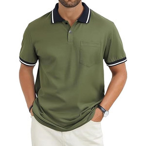 Mens Casual Short Sleeve Polo <b>Shirts</b> Classic Button Summer <b>Collared</b> Golf Top <b>T</b> <b>Shirt</b> with Pocket Comfortable Cotton Lightweight - Product Image 1