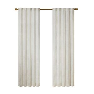 Pannello finestrino in poliestere in velluto con stampa metallizzata coppia con asta per oscuramento e tende e mantovane - Product Image 2