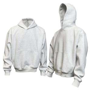 Sweat-shirt à capuche pour homme, couleur unie, coton, tissu molletonné français, design décontracté avec poche, vêtement d'automne, coupe classique - Product Image 1