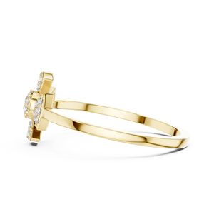 Anillos minimalistas de oro macizo de 14k con diamantes de corte redondo para mujer, para regalo, compromiso, aniversario, boda - Product Image 2