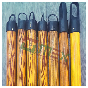 Directo del fabricante 100% palo de fregona de grano de madera con cabezal de escoba de PVC recogedor herramienta de limpieza portátil de uso doméstico con mango de plástico - Product Image 1