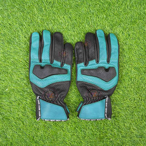 Gants de moto légers en cuir véritable pour hommes, respirants et perforés, en cuir de vachette, pour motards de rue. - Product Image 1