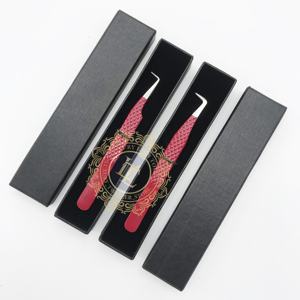 Pince à épiler en acier inoxydable à pointe argentée avec revêtement en poudre marron méga volume à 90 degrés de qualité supérieure - Product Image 3