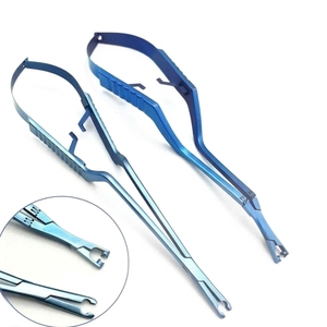 Farhan Co 2PCS Applicateur de clips anévrismatiques en acier inoxydable bleu - Instruments ORL certifiés CE ISO réutilisables et stérilisables - Product Image 1