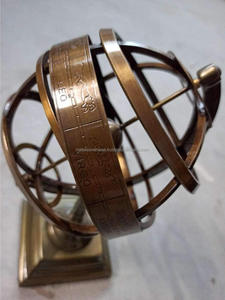 Globe armillaire en laiton antique, finition peinte numériquement, personnalisable, objet de collection de haute qualité pour la décoration intérieure, mariage - Product Image 5