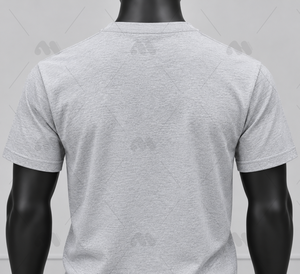 เสื้อยืดแขนสั้นสีเทาเฮเธอร์สำหรับผู้ชาย ผ้าถักโพลีเอสเตอร์ 95% ทรงปกติ คอกลม สีพื้น ยืดหยุ่นปานกลาง ไม่มีลาย - Product Image 3
