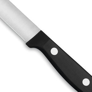 Couteau utilitaire professionnel de 4 pouces avec lame en acier inoxydable tranchante, manche riveté noir pour la découpe de fruits, légumes et viandes en cuisine - Product Image 5