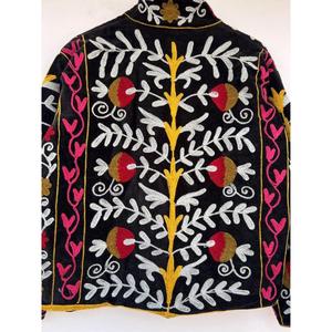 Handmade Suzani Embroidery Cotton Velvet Autumn Winter Festive Floral <b>Jacket</b> - Product Image 5