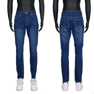 Pantalones Vaqueros de Moda, Ajustados, de Alta Calidad, Hechos en China, OEM, Tallas Grandes, para Hombre, de Mezclilla Lisa, de Algodón, Estilo Stacked - Product Image 1