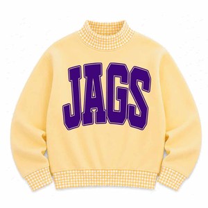 Sudadera de cuello alto para mujer con letras personalizadas bordadas, estampado de guinga, forro polar, de secado rápido, transpirable, estilo casual, fabricante mayorista - Product Image 1