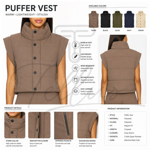Chaleco Acolchado de Invierno de Alta Calidad Hecho en Pakistán, Ropa de Abrigo Corta para Mujer, Diseño Personalizado, Venta al Por Mayor, Ropa Tellus Impermeable - Product Image 6