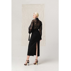 Faldas listas para enviar para mujer, falda midi ALTHEA larga de algodón con encaje japonés orgánico, faldas largas para mujer. - Product Image 4