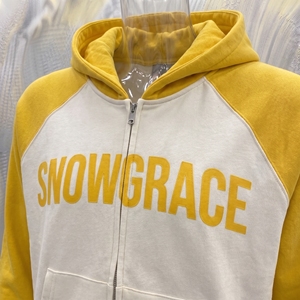 Snowgrace Hooded <b>Zip</b>-<b>Up</b> Sweatshirt 100% Cotton Yellow <b>White</b> Raglan Sleeve Fleece Pocket Design Unisex Oversized Casual Autumn - Product Image 6
