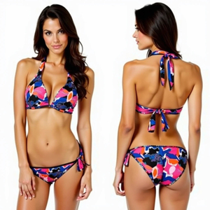 Prix de gros, ensemble de bikini 2 pièces personnalisé pour femmes, respirant, séchage rapide, spandex, polyester, vêtements de plage d'été, maillots de bain - Product Image 3