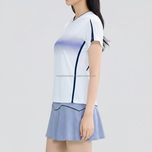 Uniforme de badminton pour femmes, manches courtes plissées, respirant, sur mesure, OEM, vente en gros - Product Image 4