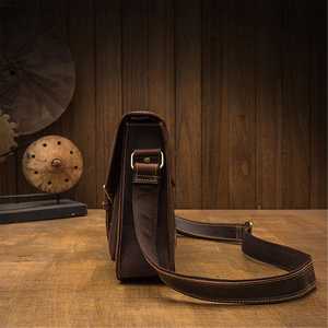Maletín y Bolsa de Mensajero de Cuero Genuino Vintage Ligero para Uso Diario en la Oficina, para Hombre, Bolsa para Portátil de 14 Pulgadas LLB-0315 - Product Image 4