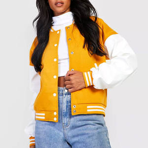 Veste de style universitaire pour femmes, tendance, tissu doux et confortable avec boutons-pression et poignets côtelés - Product Image 1